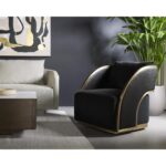 Baz Swivel Lounge Chair - Abbington Black / Napa Black 111242 111242 BAZ SWIVEL LOUNGE CHAIR ABBINGTON BLACK NAPA BLACK 5