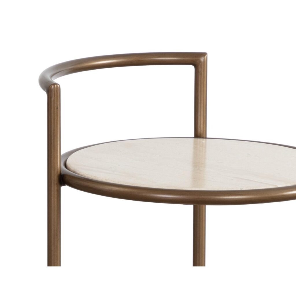 Parga End Table - Rustic Bronze - Travertine Look - Image 5
