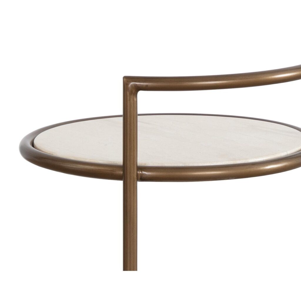 Parga End Table - Rustic Bronze - Travertine Look - Image 6