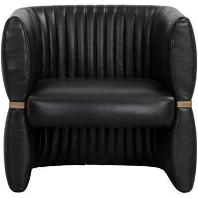 Tryor Lounge Chair - Vintage Black Night Leather 111261 111261 TRYOR LOUNGE CHAIR VINTAGE BLACK NIGHT LEATHER 1