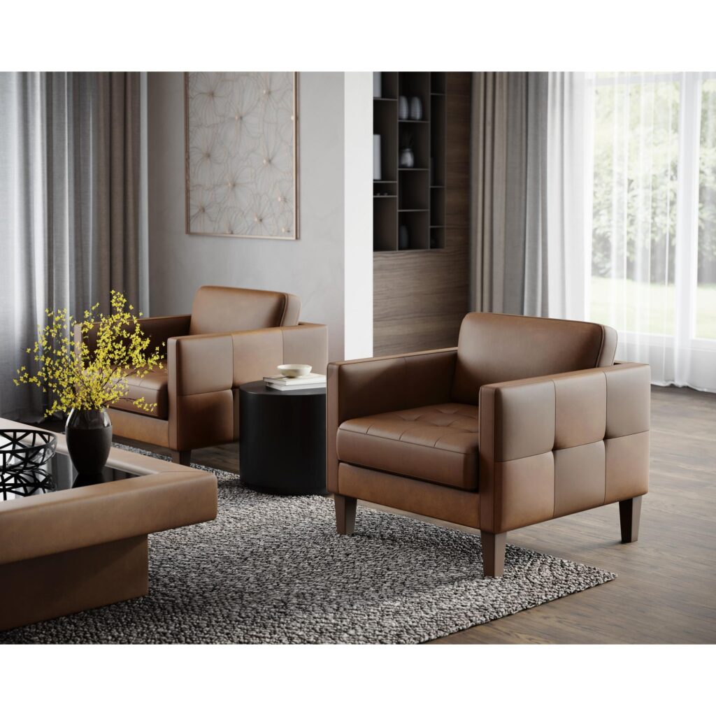 Karmelo Armchair - Cognac Leather - Image 8