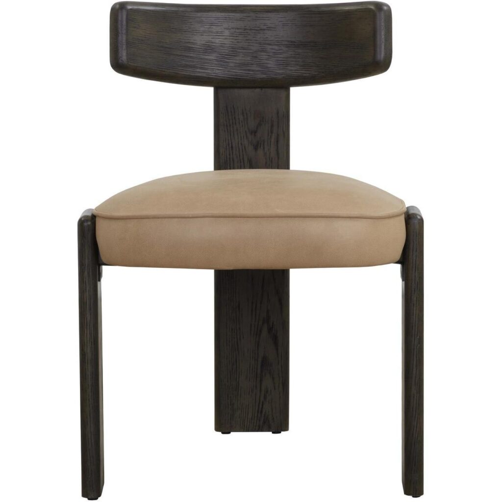 Horton Dining Chair - Dark Brown - Sahara Sand Leather - Image 2