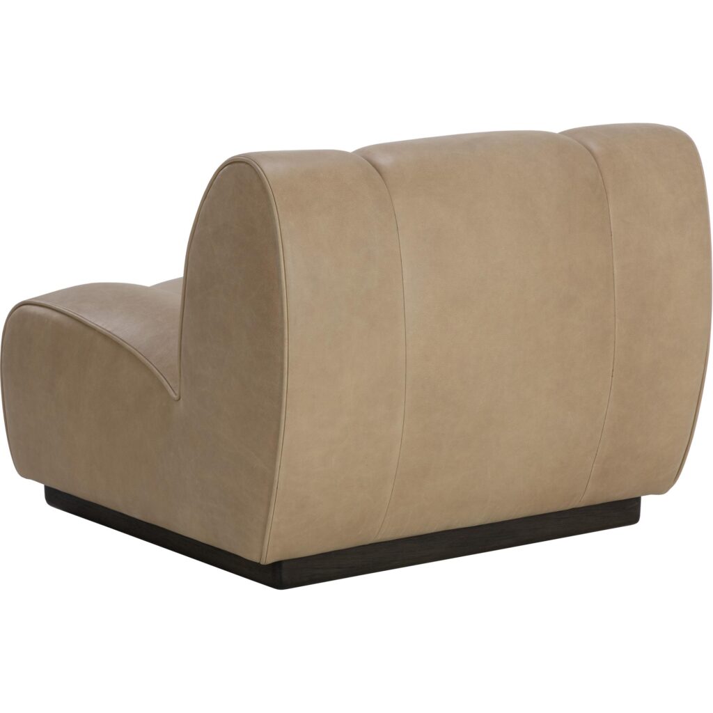 Blaise Swivel Lounge Chair - Sahara Sand Leather - Image 3