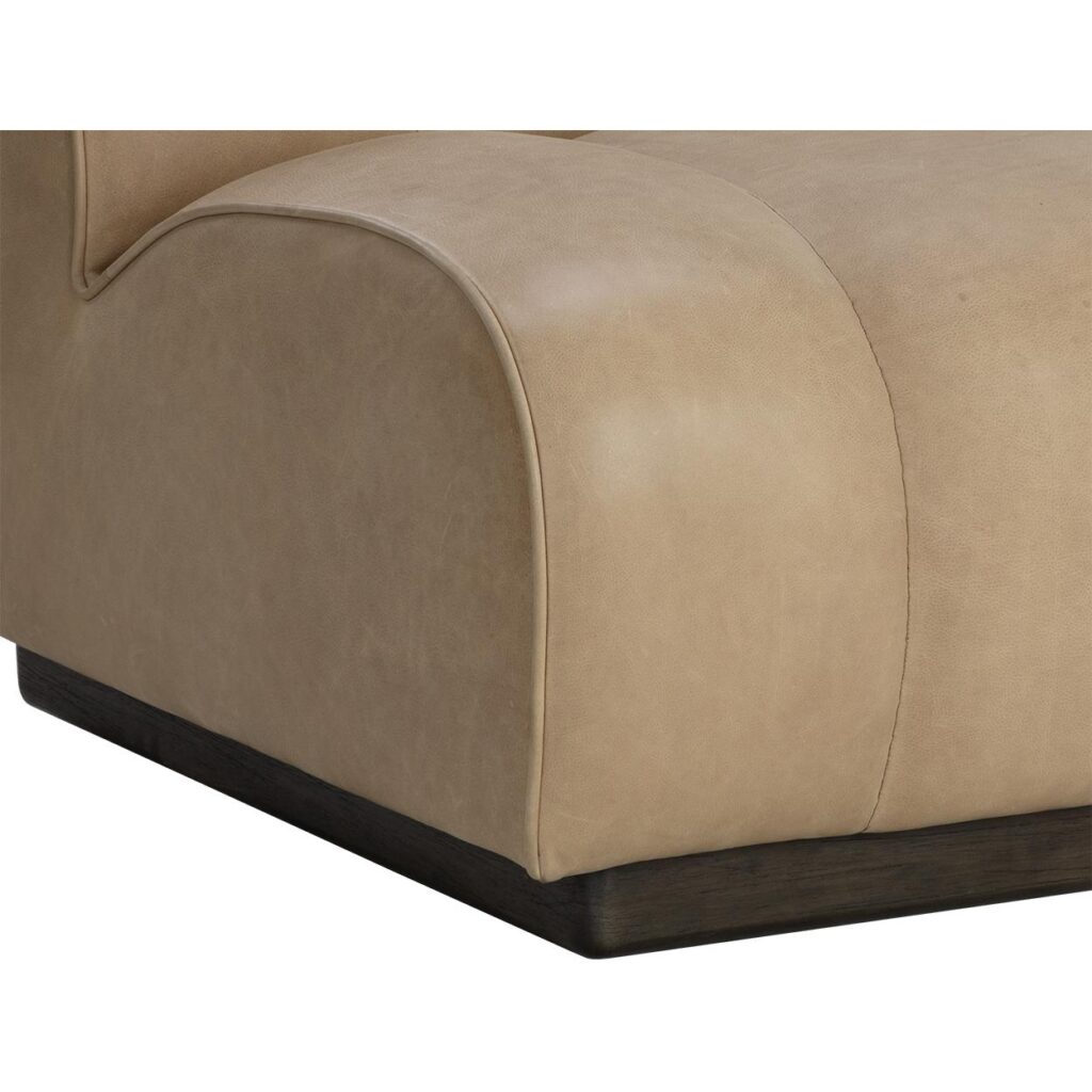 Blaise Swivel Lounge Chair - Sahara Sand Leather - Image 5