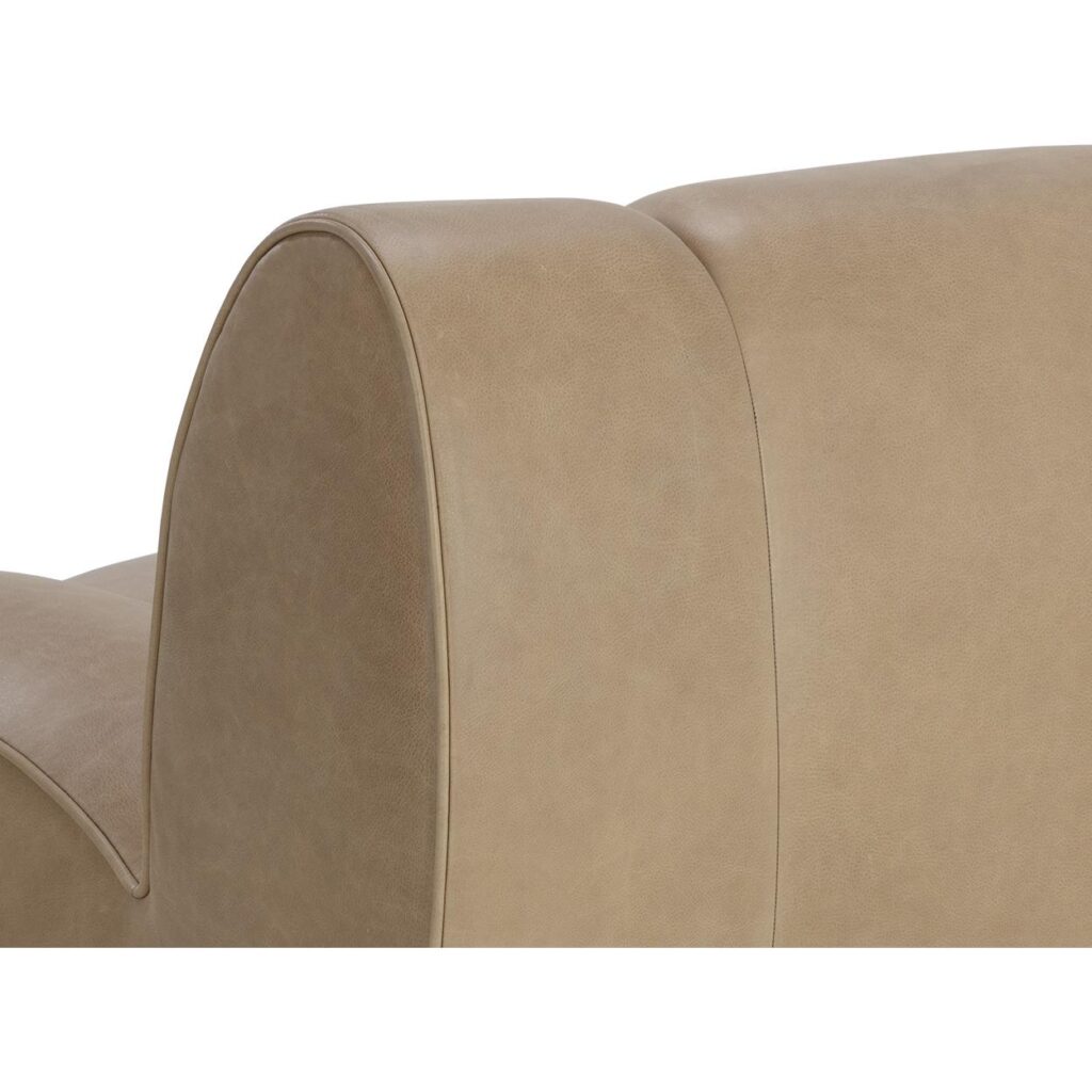Blaise Swivel Lounge Chair - Sahara Sand Leather - Image 7