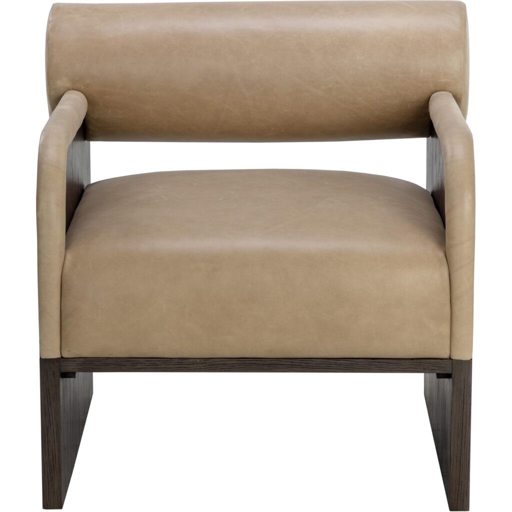 Coburn Lounge Chair - Dark Brown - Sahara Sand Leather - Image 2