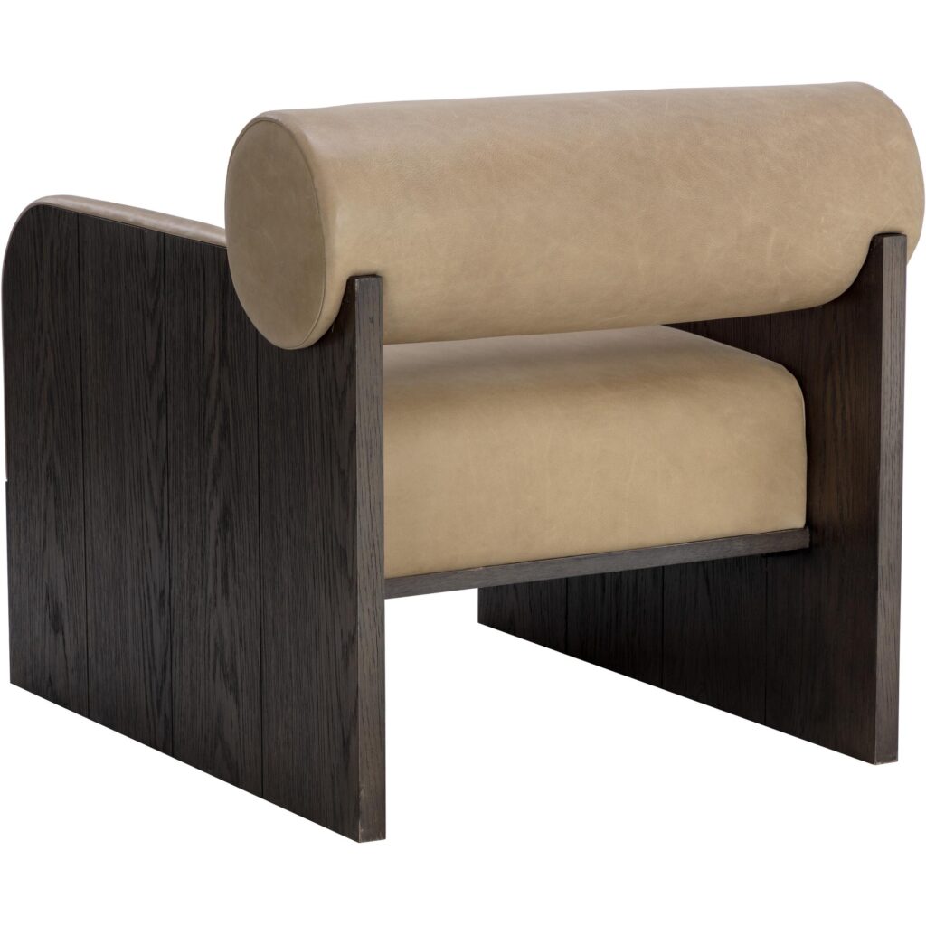 Coburn Lounge Chair - Dark Brown - Sahara Sand Leather - Image 4