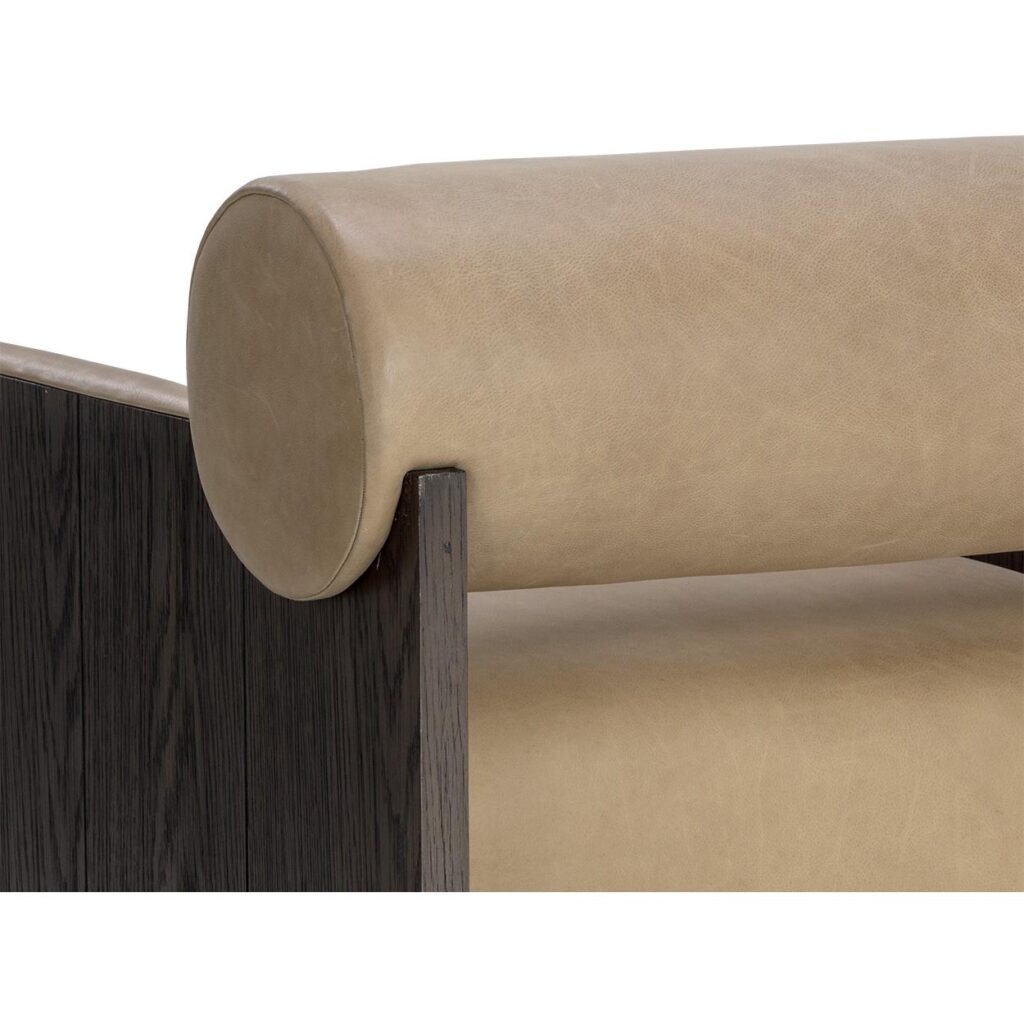 Coburn Lounge Chair - Dark Brown - Sahara Sand Leather - Image 8