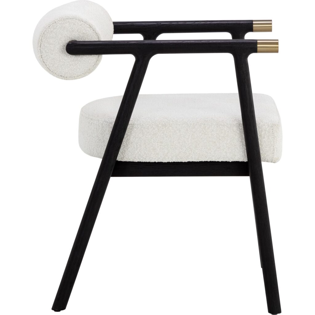 Sova Dining Armchair - Black - Copenhagen White - Image 3