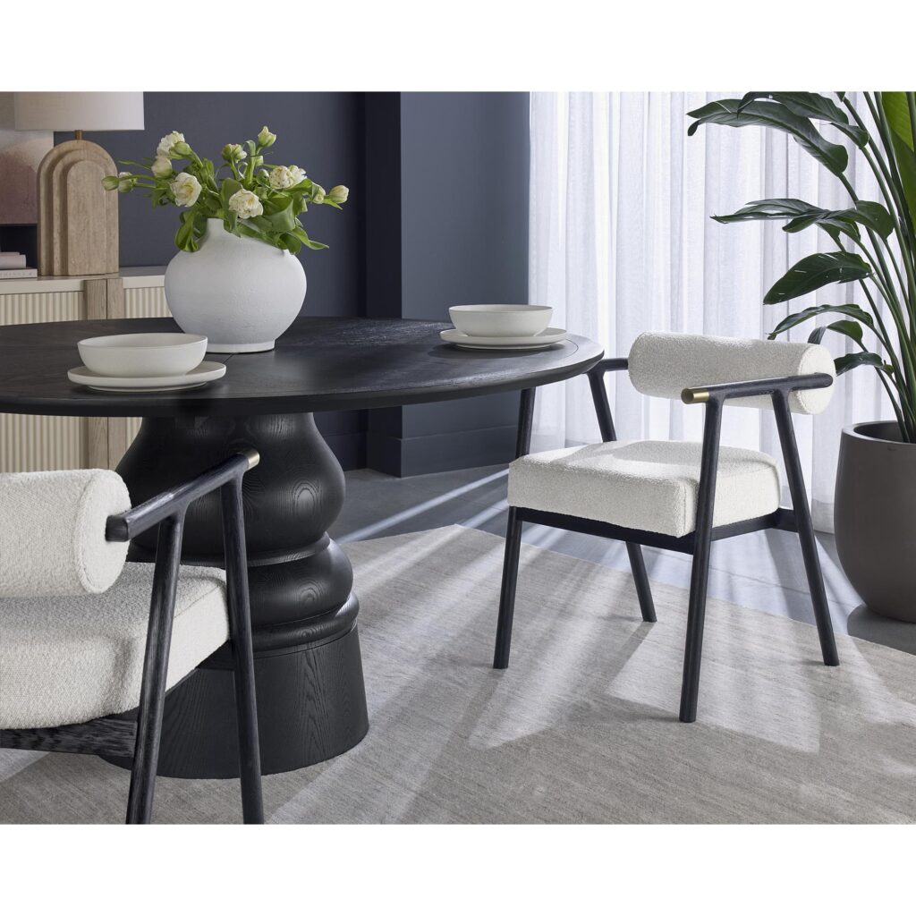 Sova Dining Armchair - Black - Copenhagen White - Image 5