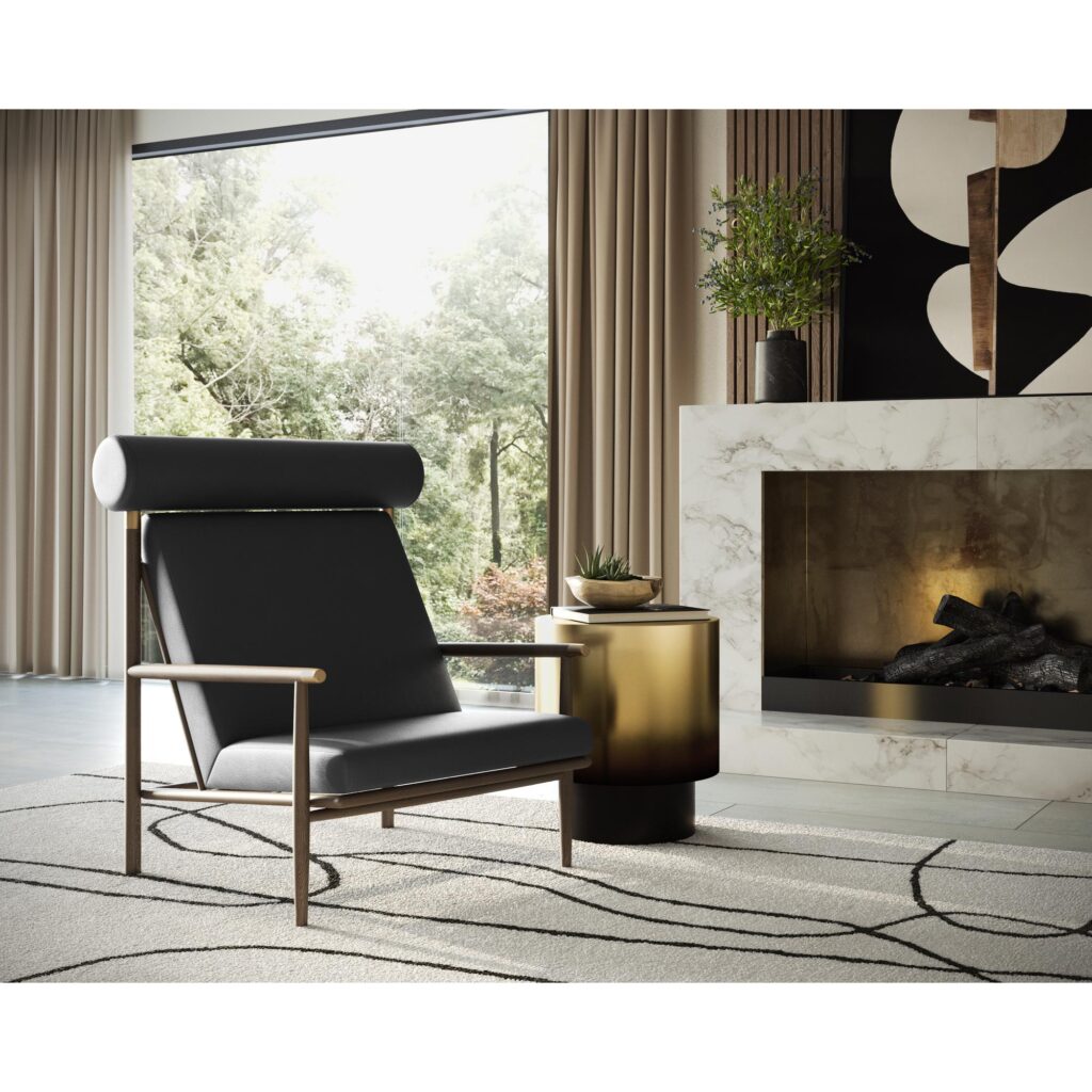 Biko Lounge Chair - Black Leather - Image 4