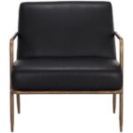 Lathan Lounge Chair - Charcoal Black Leather 111357 111357 LATHAN LOUNGE CHAIR CHARCOAL BLACK LEATHER 1