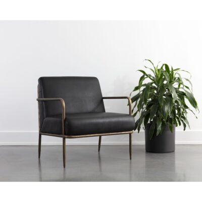 Lathan Lounge Chair - Charcoal Black Leather 12 Lathan Lounge Chair - Charcoal Black Leather 111357 111357 LATHAN LOUNGE CHAIR CHARCOAL BLACK LEATHER 5