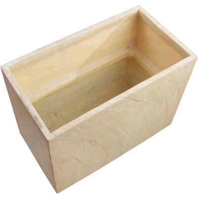 Leilani Planter - Medium - Travertine Look - Natural 111372 111372 LEILANI PLANTER RECTANGULAR MEDIUM TRAVERTINE LOOK 3