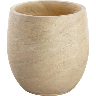 Aster Planter - Small - Travertine Look 111375 111375 DIANTHA PLANTER ROUND SMALL TRAVERTINE LOOK