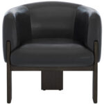 Trine Lounge Chair - Dark Brown - Vintage Black Night Leather 111408 111408 TRINE LOUNGE CHAIR DARK BROWN VINTAGE BLACK NIGHT LEATHER 1