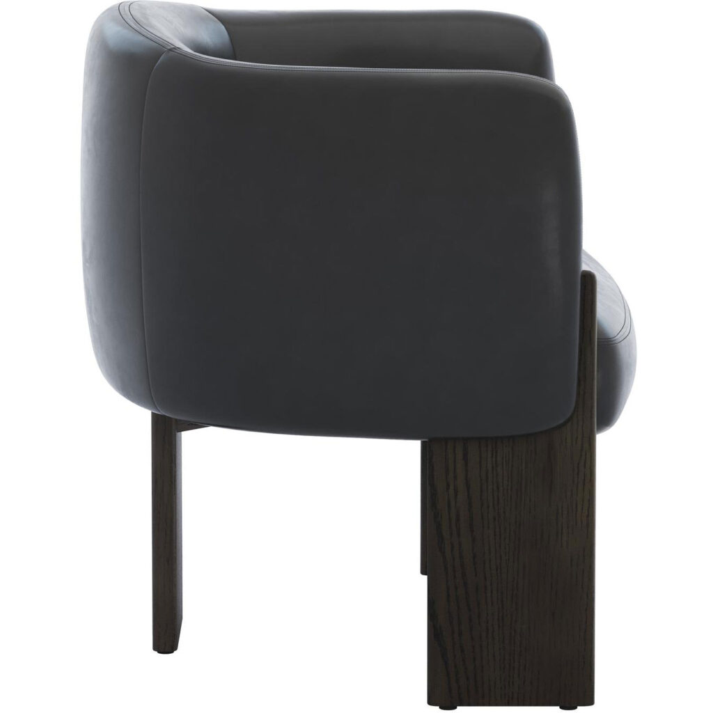 Trine Lounge Chair - Dark Brown - Vintage Black Night Leather - Image 3