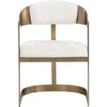 Beaumont Dining Armchair - Antique Brass - Rhea Light Barley 111434 111434 BEAUMONT DINING ARMCHAIR ANTIQUE BRASS RHEA LIGHT BARLEY 1