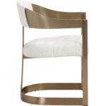 Beaumont Dining Armchair - Antique Brass - Rhea Light Barley 111434 111434 BEAUMONT DINING ARMCHAIR ANTIQUE BRASS RHEA LIGHT BARLEY 2