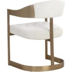 Beaumont Dining Armchair - Antique Brass - Rhea Light Barley 111434 111434 BEAUMONT DINING ARMCHAIR ANTIQUE BRASS RHEA LIGHT BARLEY 3