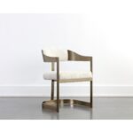 Beaumont Dining Armchair - Antique Brass - Rhea Light Barley 111434 111434 BEAUMONT DINING ARMCHAIR ANTIQUE BRASS RHEA LIGHT BARLEY 5