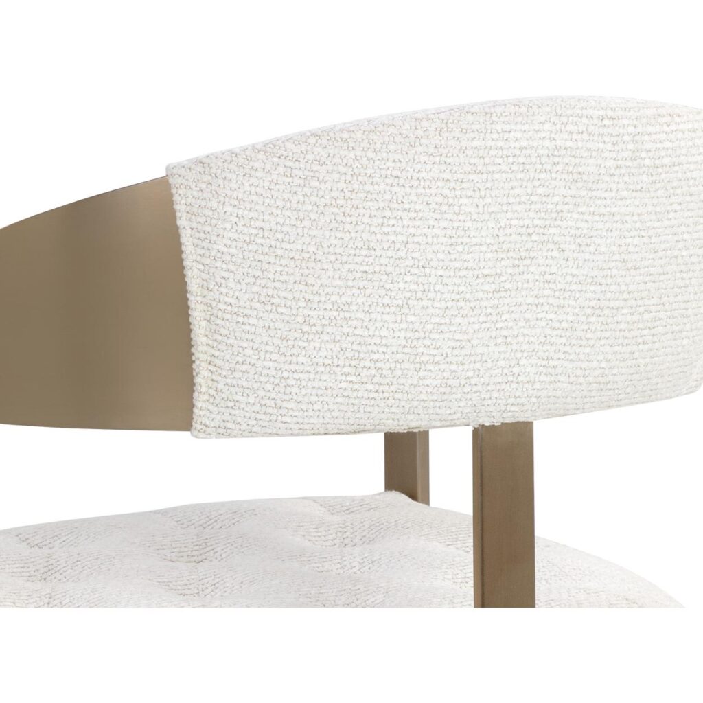 Beaumont Dining Armchair - Antique Brass - Rhea Light Barley - Image 8