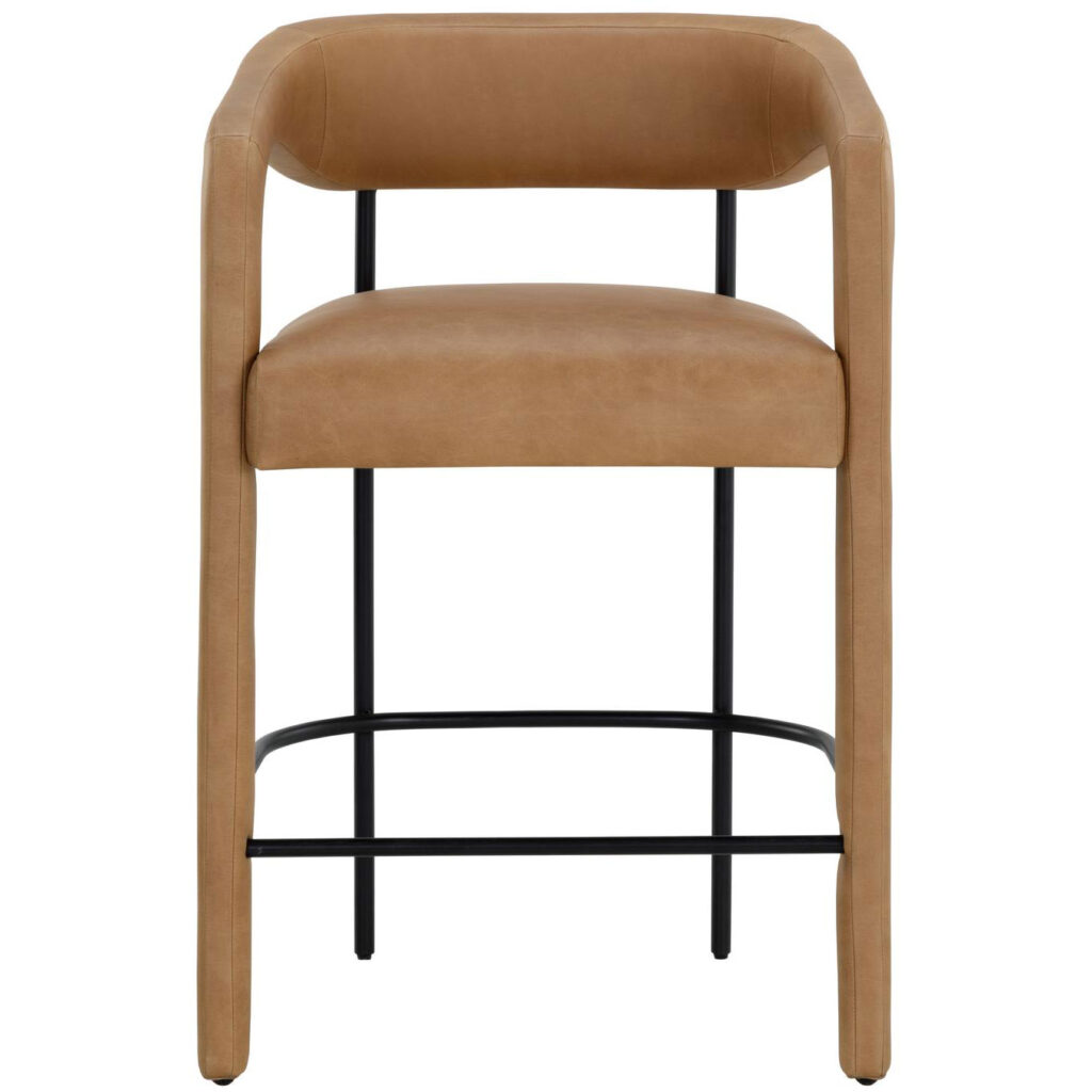Mavia Counter Stool - Ludlow Sesame Leather - Image 2