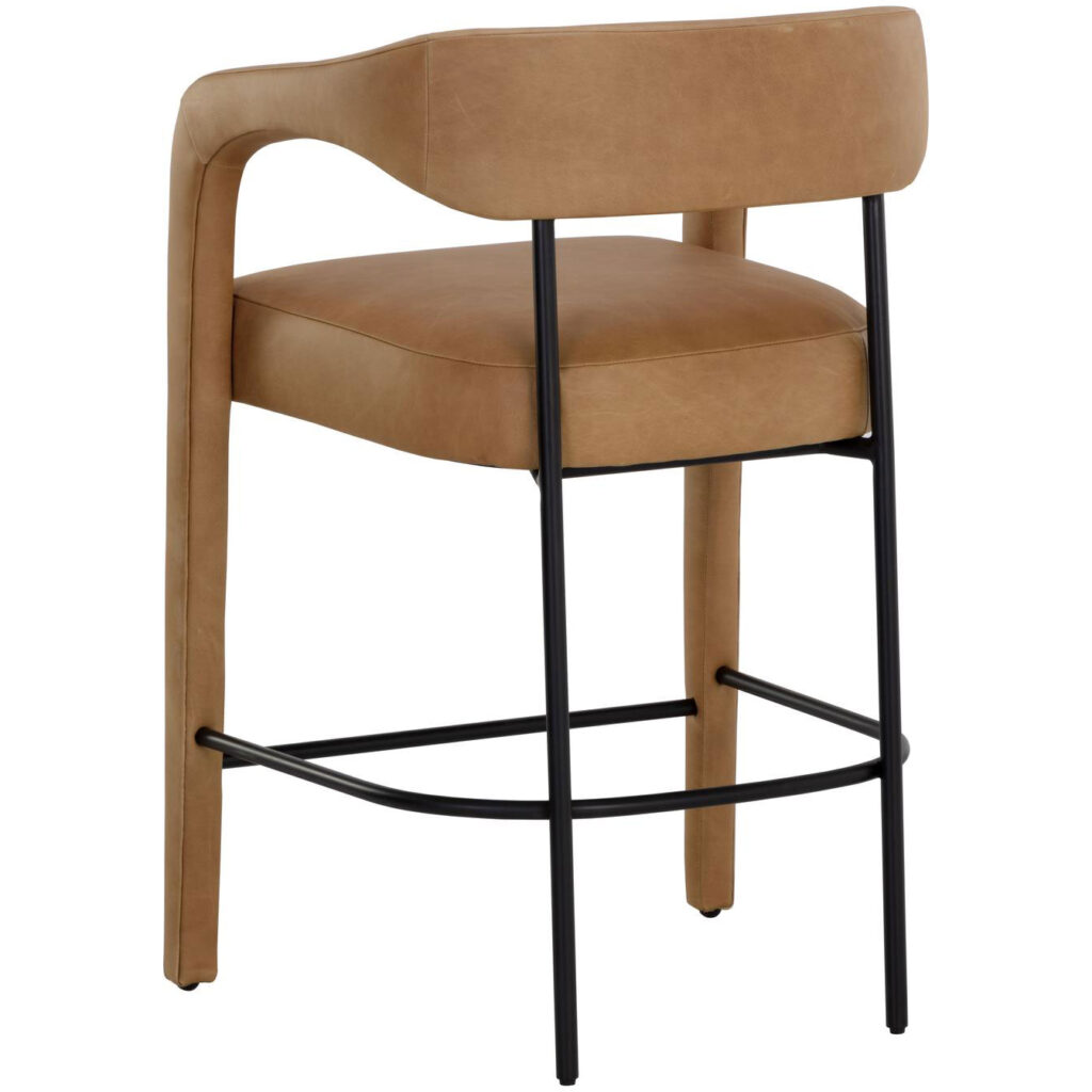 Mavia Counter Stool - Ludlow Sesame Leather - Image 4
