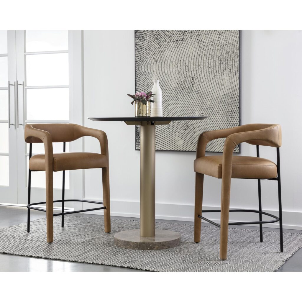 Mavia Counter Stool - Ludlow Sesame Leather - Image 5
