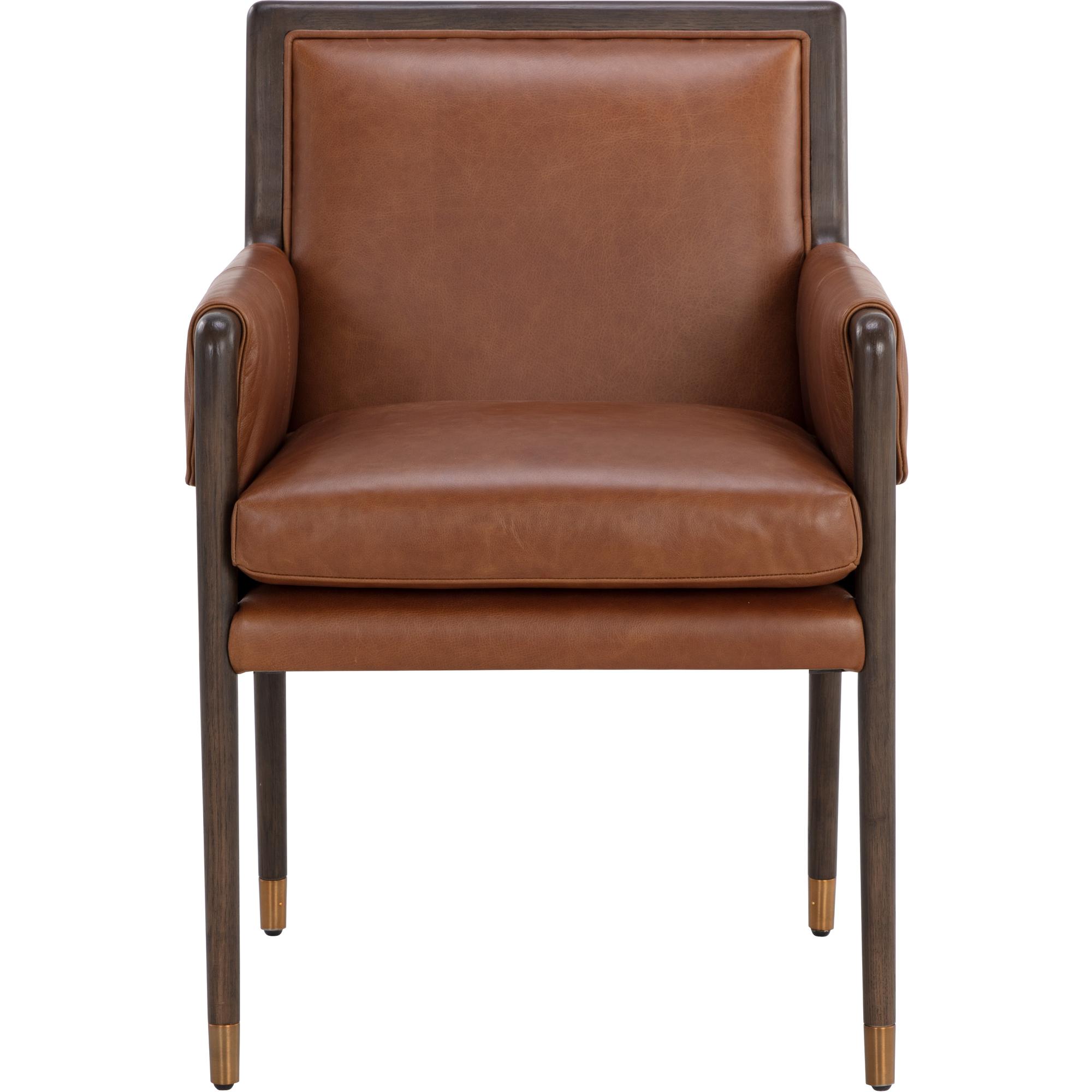 Mauti Dining Armchair - Brown - Shalimar Tobacco Leather 2 Mauti Dining Armchair - Brown - Shalimar Tobacco Leather - Image 2