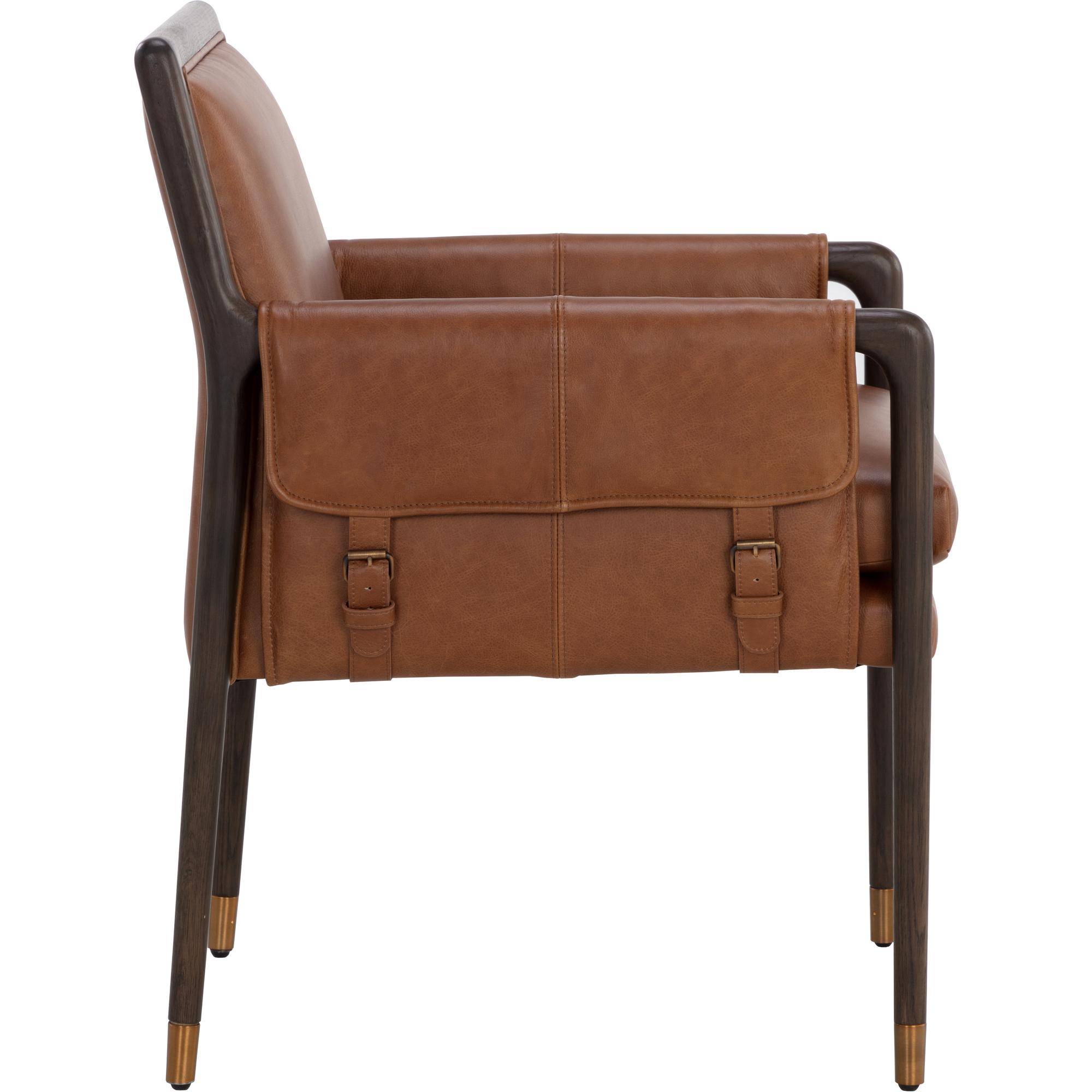 Mauti Dining Armchair - Brown - Shalimar Tobacco Leather 3 Mauti Dining Armchair - Brown - Shalimar Tobacco Leather - Image 3