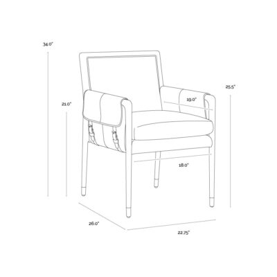 Mauti Dining Armchair - Brown - Shalimar Tobacco Leather 23 Mauti Dining Armchair - Brown - Shalimar Tobacco Leather 111455 111455 8