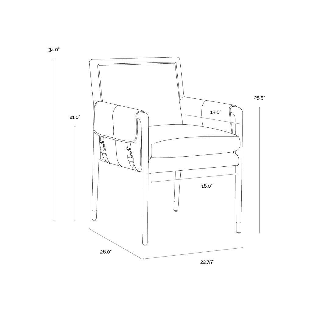 Mauti Dining Armchair - Brown - Shalimar Tobacco Leather 8 Mauti Dining Armchair - Brown - Shalimar Tobacco Leather - Image 8