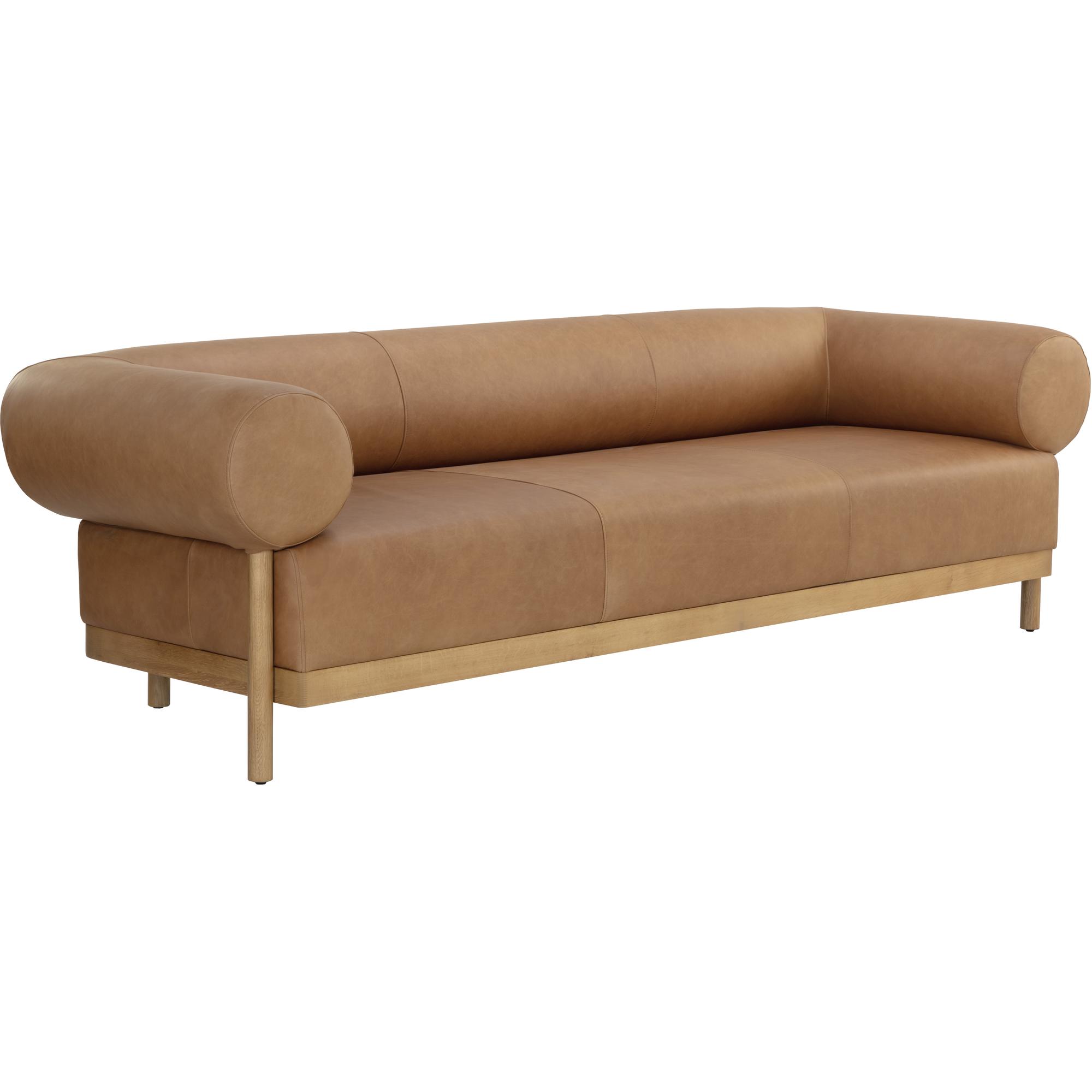 Bromley Sofa - Rustic Oak - Ludlow Sesame Leather 1 Bromley Sofa - Rustic Oak - Ludlow Sesame Leather