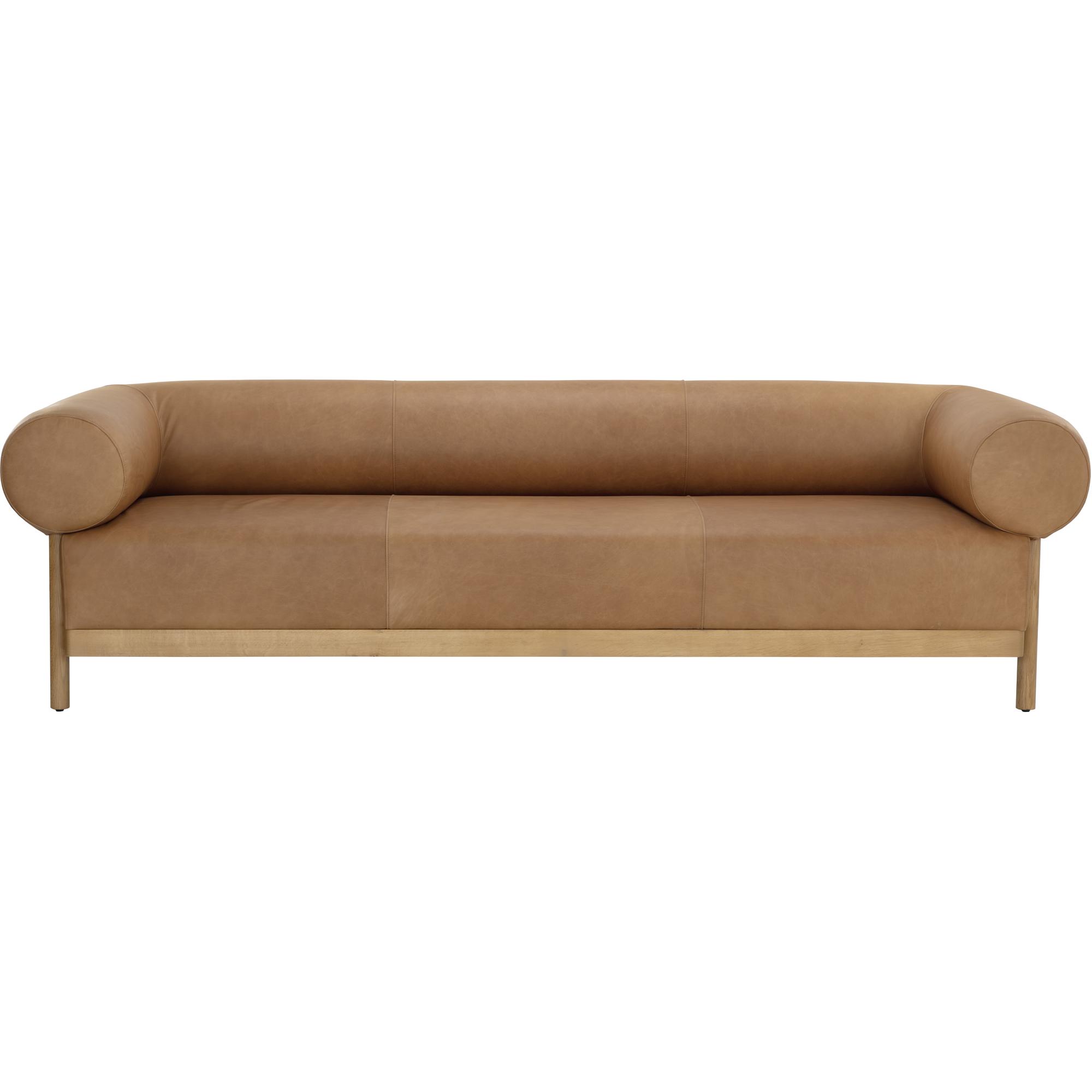 Bromley Sofa - Rustic Oak - Ludlow Sesame Leather 2 Bromley Sofa - Rustic Oak - Ludlow Sesame Leather - Image 2