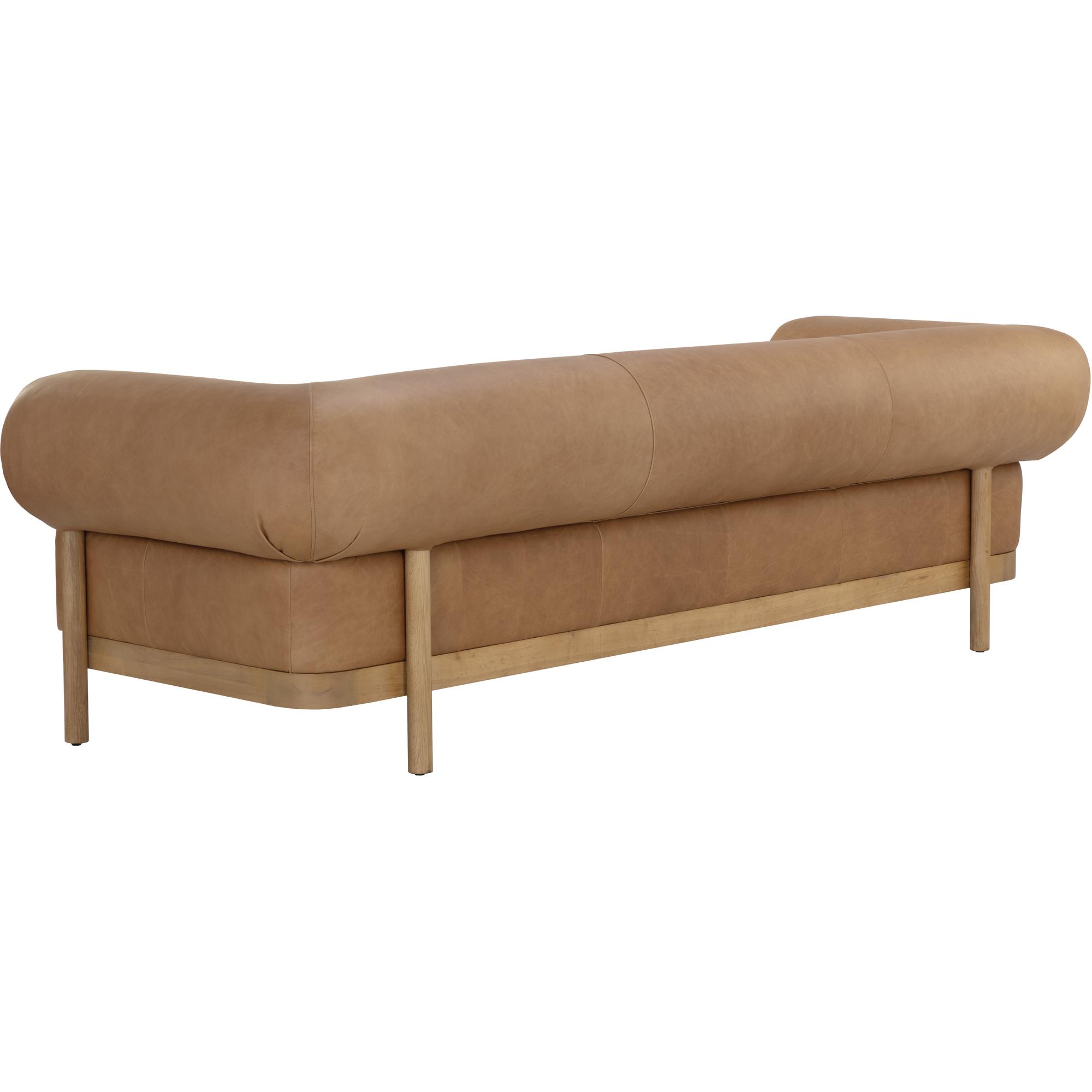 Bromley Sofa - Rustic Oak - Ludlow Sesame Leather 3 Bromley Sofa - Rustic Oak - Ludlow Sesame Leather - Image 3