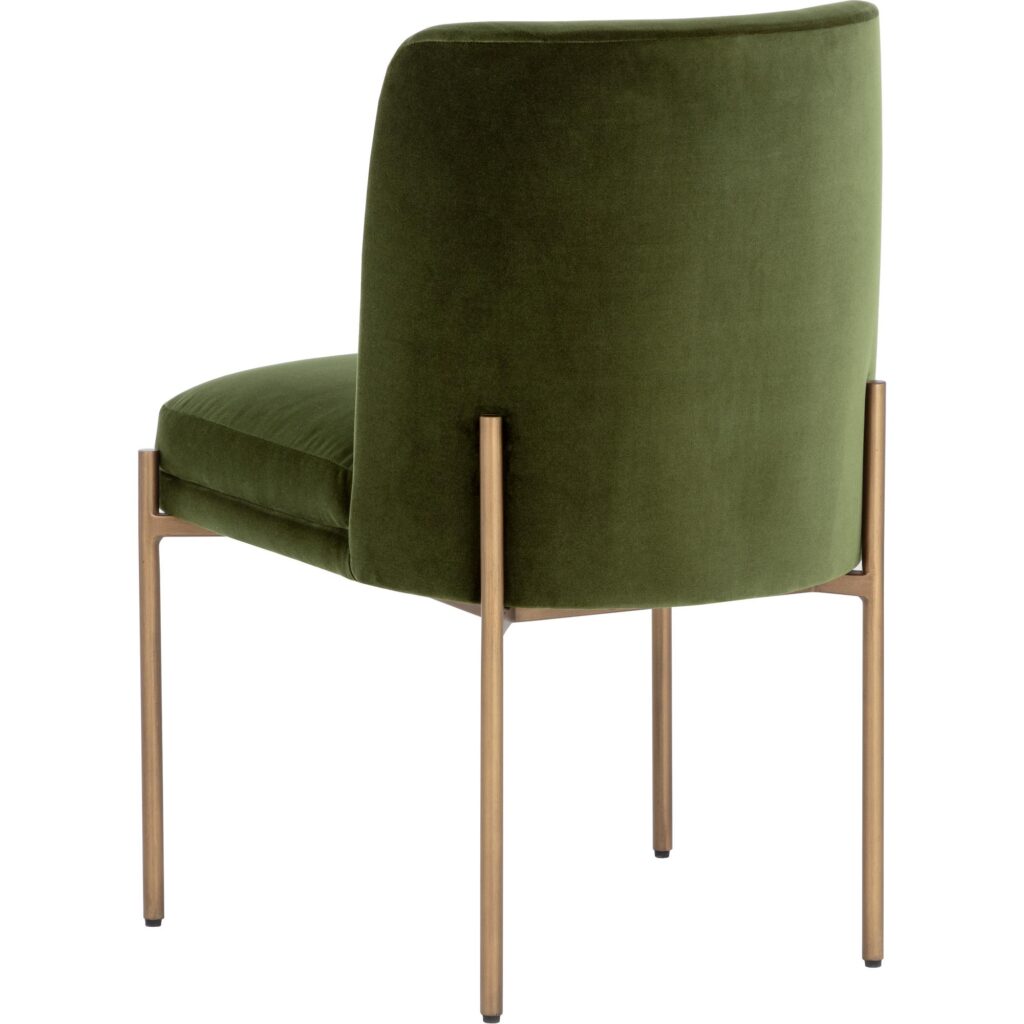 Richie Dining Chair - Antique Brass - Forest Green - Image 9