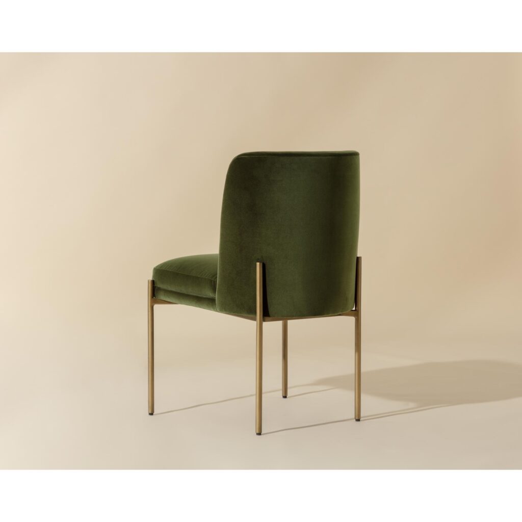 Richie Dining Chair - Antique Brass - Forest Green - Image 4
