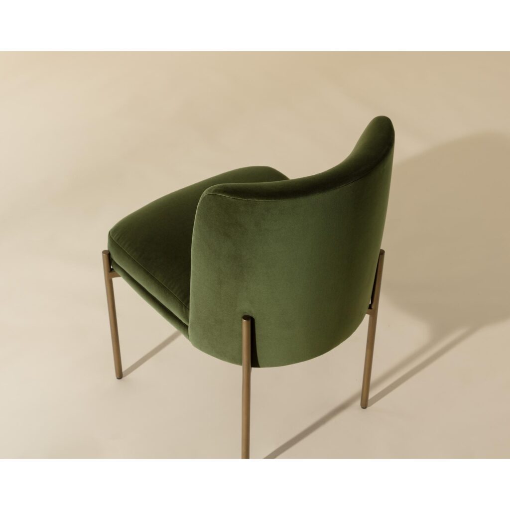Richie Dining Chair - Antique Brass - Forest Green - Image 5