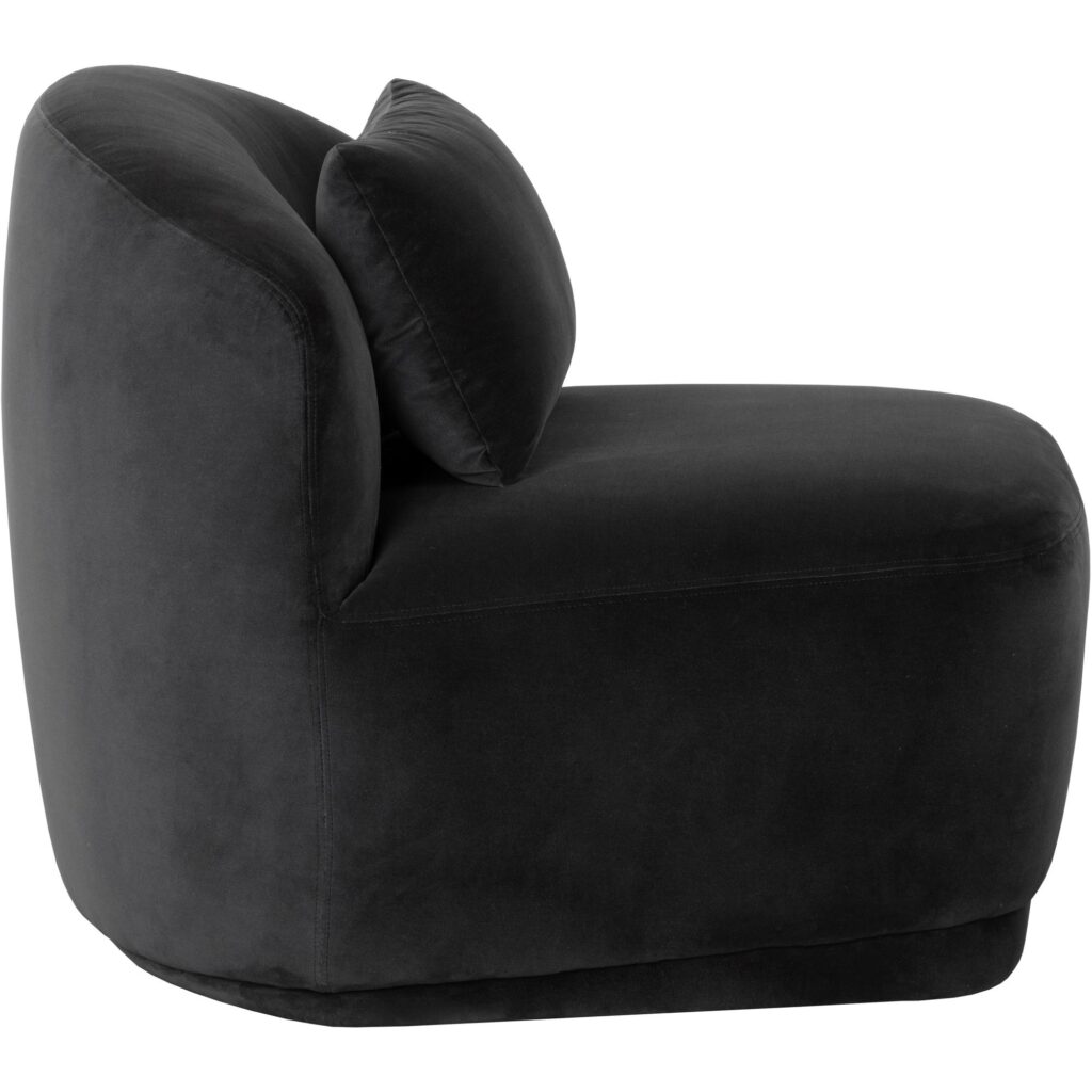 Soraya Swivel Armless Chair - Shadow Grey - Image 3