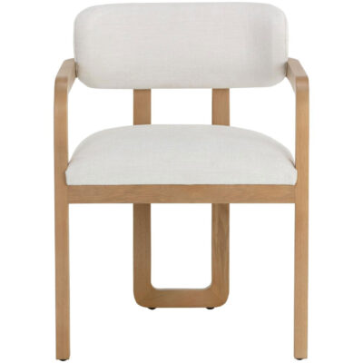 Madrone Dining Armchair - Rustic Oak - Heather Ivory Tweed 111584 111584 MADRONE DINING ARMCHAIR RUSTIC OAK HEATHER IVORY TWEED 1