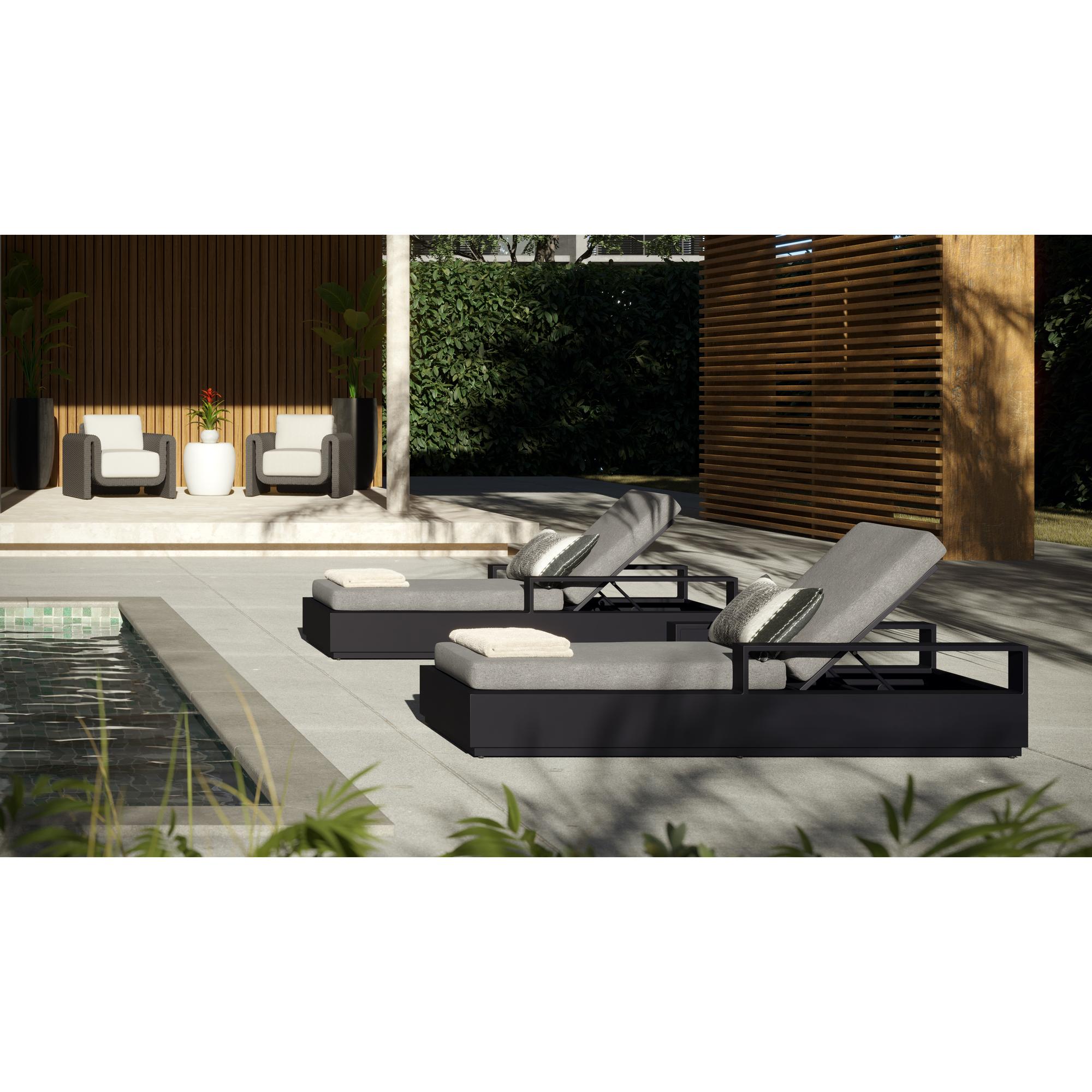Tavira Lounger - Charcoal - Lanikai Salt And Pepper 10 Tavira Lounger - Charcoal - Lanikai Salt And Pepper - Image 10