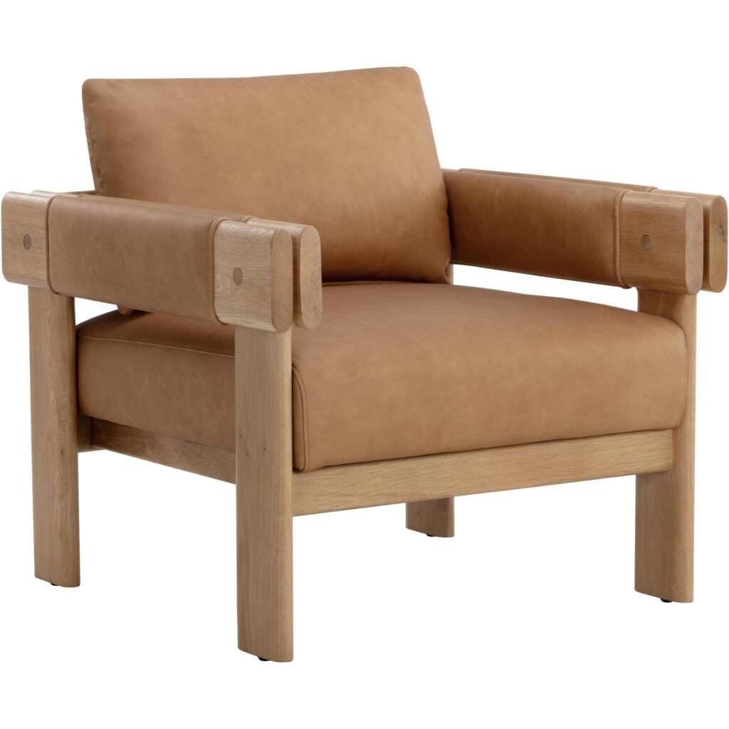 Carmichael Lounge Chair - Ludlow Sesame Leather - Image 4