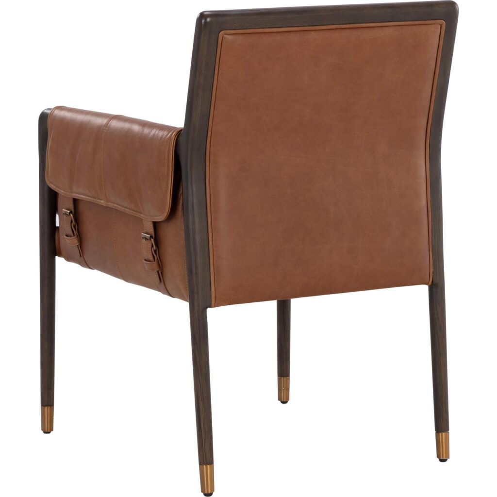 Mauti Dining Armchair - Brown - Shalimar Tobacco Leather - Image 4