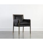 Mauti Dining Armchair - Dark Brown - Cortina Black Leather 111656 111656 MAUTI DINING ARMCHAIR DISTRESSED BROWN CORTINA BLACK LEATHER 5