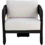 Pylos Dining Armchair - Black / Louis Cream 111681 111681 PYLOS LOUNGE CHAIR BLACK LOUIS CREAM 1