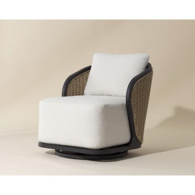 Bora Swivel Lounge Chair - Louis Cream