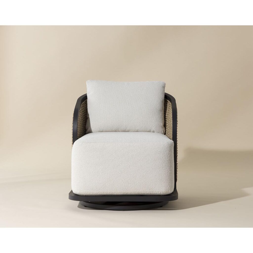 Bora Swivel Lounge Chair - Louis Cream - Image 2