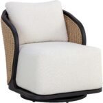 Bora Swivel Lounge Chair - Louis Cream 111685 111685 BORA SWIVEL LOUNGE CHAIR LOUIS CREAM 20