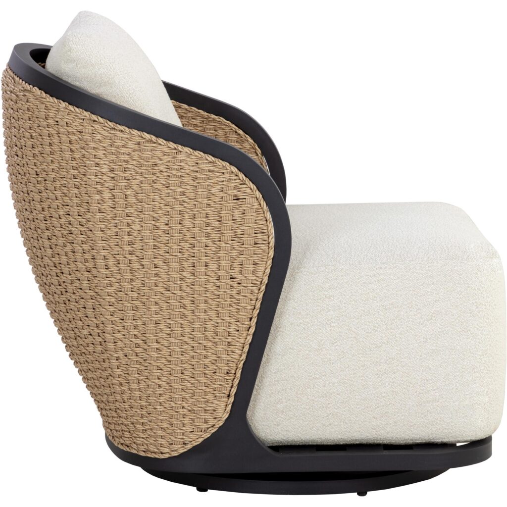 Bora Swivel Lounge Chair - Louis Cream - Image 9